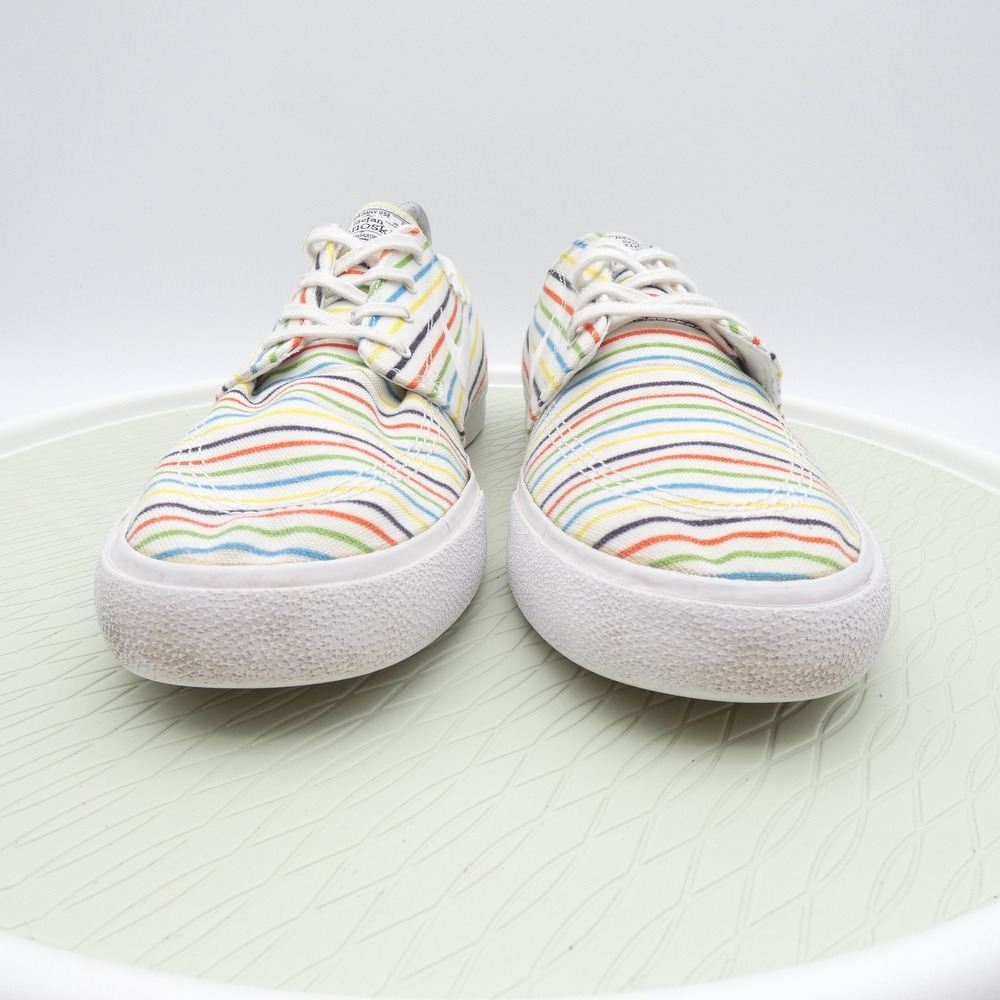 Nike SB Stefan Janoski Multi Color Rainbow Striped Canvas Mens 12 AQ7878-100 - Picture 2 of 11